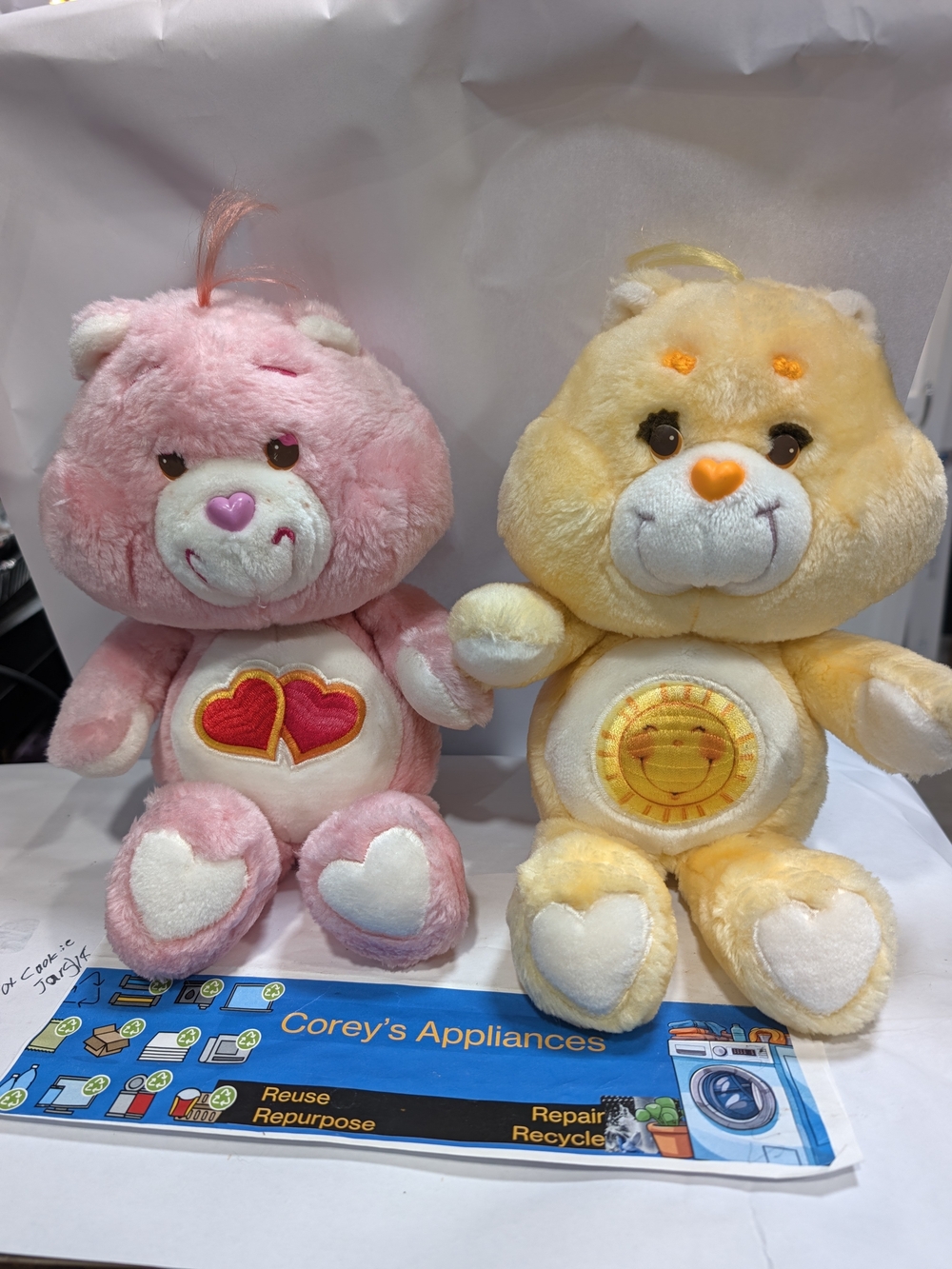 Vintage 1983 Care Bears Plush Toy - Funshine And Love-a-Lot